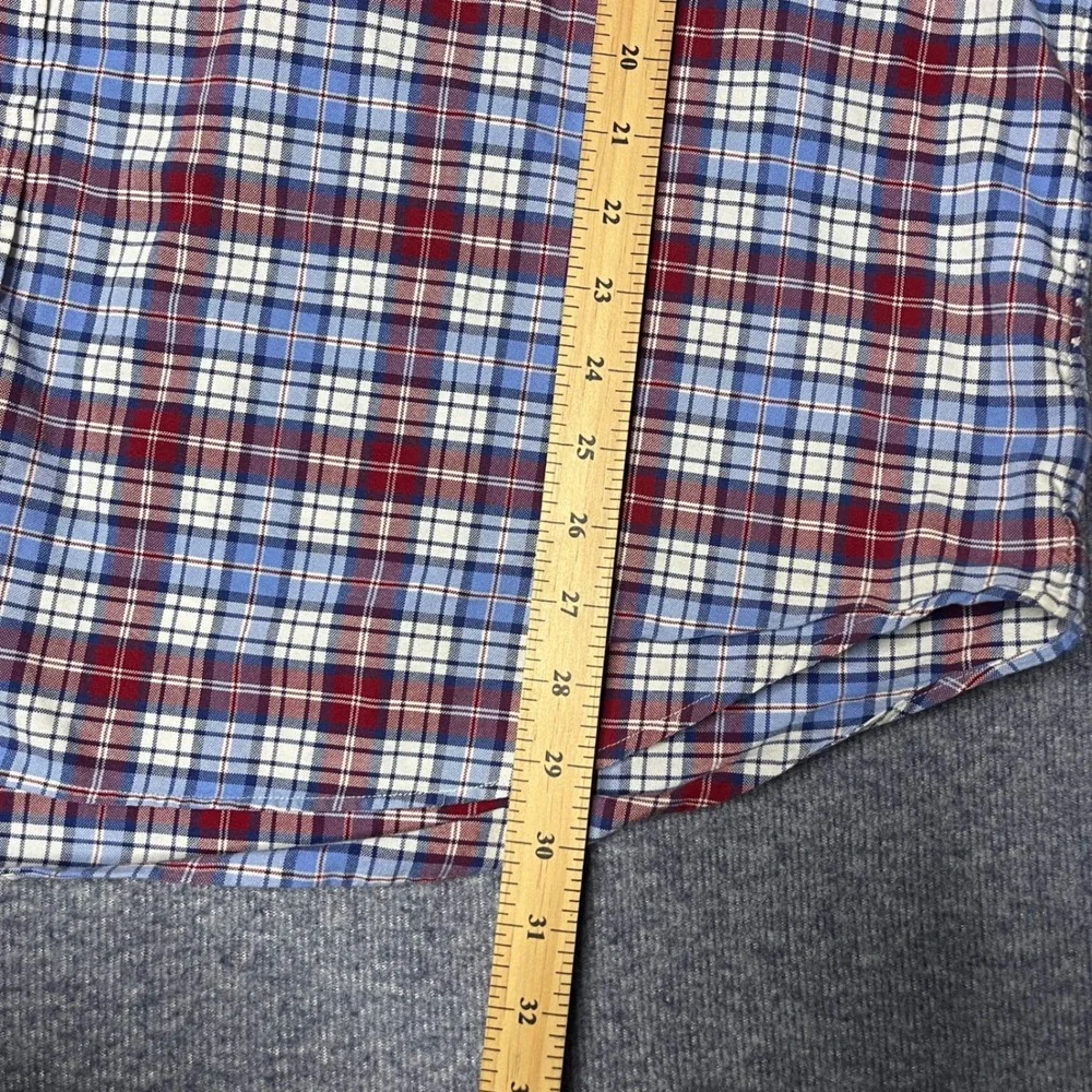 Polo Ralph Lauren Plaid Button Down Shirt Mens 2XB Blue Red Long Sleeve Big Tall